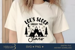 Let's Sleep Under The Stars Svg,Camping Tent PNG , Camping Product Image 1