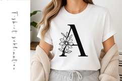 Alphabet, Letters, Monogram, Black flowers Product Image 1