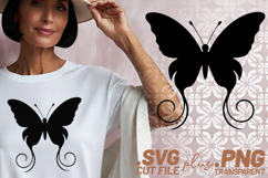 4x Butterfly Designs Silhouette Swirling Profile SVG Files Product Image 2
