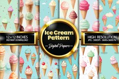 Ice Cream Seamless Pattern Digital Papers Product Image 1