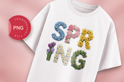 Spring 3D Floral Letters PNG Product Image 1