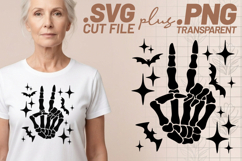 4x Halloween Skeleton Peace Spider Web SVG Cut Files Shirt Product Image 2