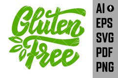 Gluten free. Lettering phrase isolated on white background. Product Image 1