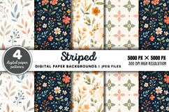Striped Digital Paper Backgrounds JPG Product Image 1