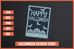 3D Halloween Greeting Card, Halloween SVG, Paper cut SVG Product Image 1