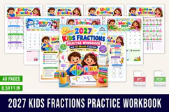 2027 Kids Fractions Practice Workbook Product Image 1