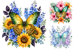 Watercolor Leopard Print Butterfly PNG Product Image 1