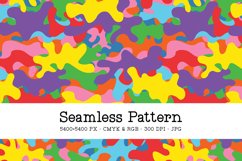 Kids Camo Seamless Pattern, Bright &amp; Colorful Camouflage Product Image 1