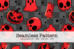Seamless Halloween Patter, Dark Red Digital Paper Product Image 1