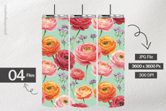 Watercolor Ranunculus Digital Papers - 04 Variations Product Image 2