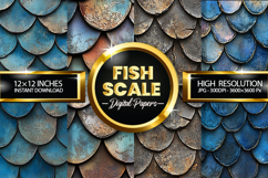 Fish scales Digital Papers - 04 Variations Product Image 1