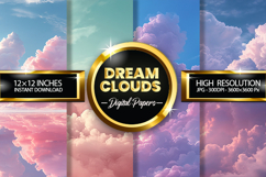 Dream Clouds Digital Papers - 04 Variations Product Image 1