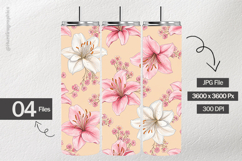 Watercolor lily Digital Papers - 04 Variations Product Image 2