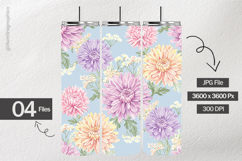 Watercolor Chrysanthemum Digital Papers - 04 Variations Product Image 2