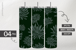Silver Chrysanthemum Digital Papers - 04 Variations Product Image 2