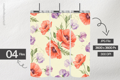Watercolor Sweet Pea Digital Papers - 04 Variations Product Image 2