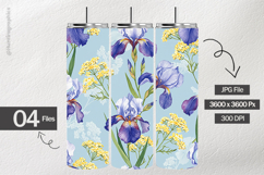 Watercolor Iris Digital Papers - 04 Variations Product Image 2