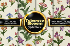 Tuberose Blooom Digital Papers - 04 Variations Product Image 1