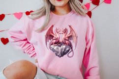 Watercolor Valentine's Day Dragon Clipart, Dragon Watercolor Product Image 3