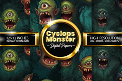 Cyclops Monster Digital Papers - 04 Variations Product Image 1