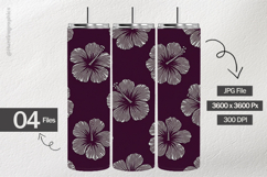 Silver Hibiscus Digital Papers - 04 Variations Product Image 2