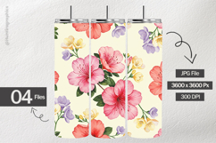 Watercolor Azalea Digital Papers - 04 Variations Product Image 2