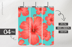 Coral Hibiscus Digital Papers - 04 Variations Product Image 2