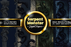 Serpent Monster Digital Papers - 04 Variations Product Image 1