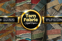 Torn Fabric Texture Digital Papers - 04 Variations Product Image 1