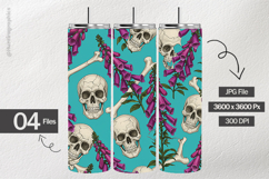 Foxglove Skull Digital Papers - 04 Variations Product Image 2