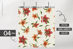 Lily Flower Digital Papers - 04 Variations Product Image 2