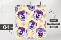 Watercolor Pansy Digital Papers - 04 Variations Product Image 2