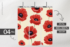Red Poppies Digital Papers - 04 Variations Product Image 2
