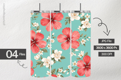 Watercolor Hibiscus Digital Papers - 04 Variations Product Image 2