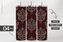 Damask Burgundy Digital Papers - 04 Variations Product Image 2