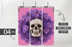 Skull Blooms Digital Papers - 04 Variations Product Image 2