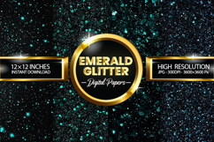 Emerald Glitter Digital Papers - 04 Variations Product Image 1