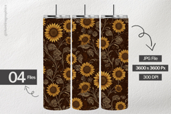Gold Sunflower Digital Papers - 04 Variations Product Image 2