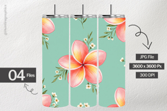 Watercolor Plumeria Digital Papers - 04 Variations Product Image 2