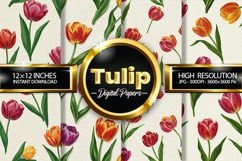 Tulip Digital Papers - 04 Variations Product Image 1