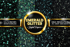 Emerald Glitter Digital Papers - 04 Variations Product Image 1