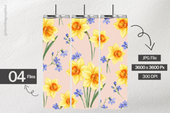 Watercolor Daffodil Digital Papers - 04 Variations Product Image 2