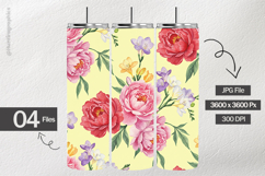 Watercolor Peony Digital Papers - 04 Variations Product Image 2
