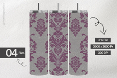 Plumes Damask Digital Papers - 04 Variations Product Image 2