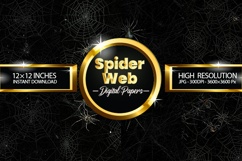 Dark Spider Web Digital Papers - 04 Variations Product Image 1