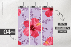 Watercolor Hibiscus Digital Papers - 04 Variations Product Image 2