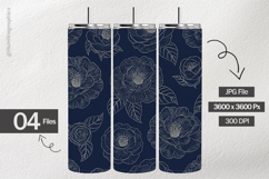 Silver Camellia Digital Papers - 04 Variations Product Image 2
