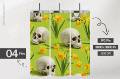 Daffodils Skull Digital Papers - 04 Variations Product Image 2