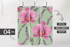 Watercolor orchid Digital Papers - 04 Variations Product Image 2