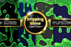 Dripping Slime Digital Papers - 04 Variations Product Image 1